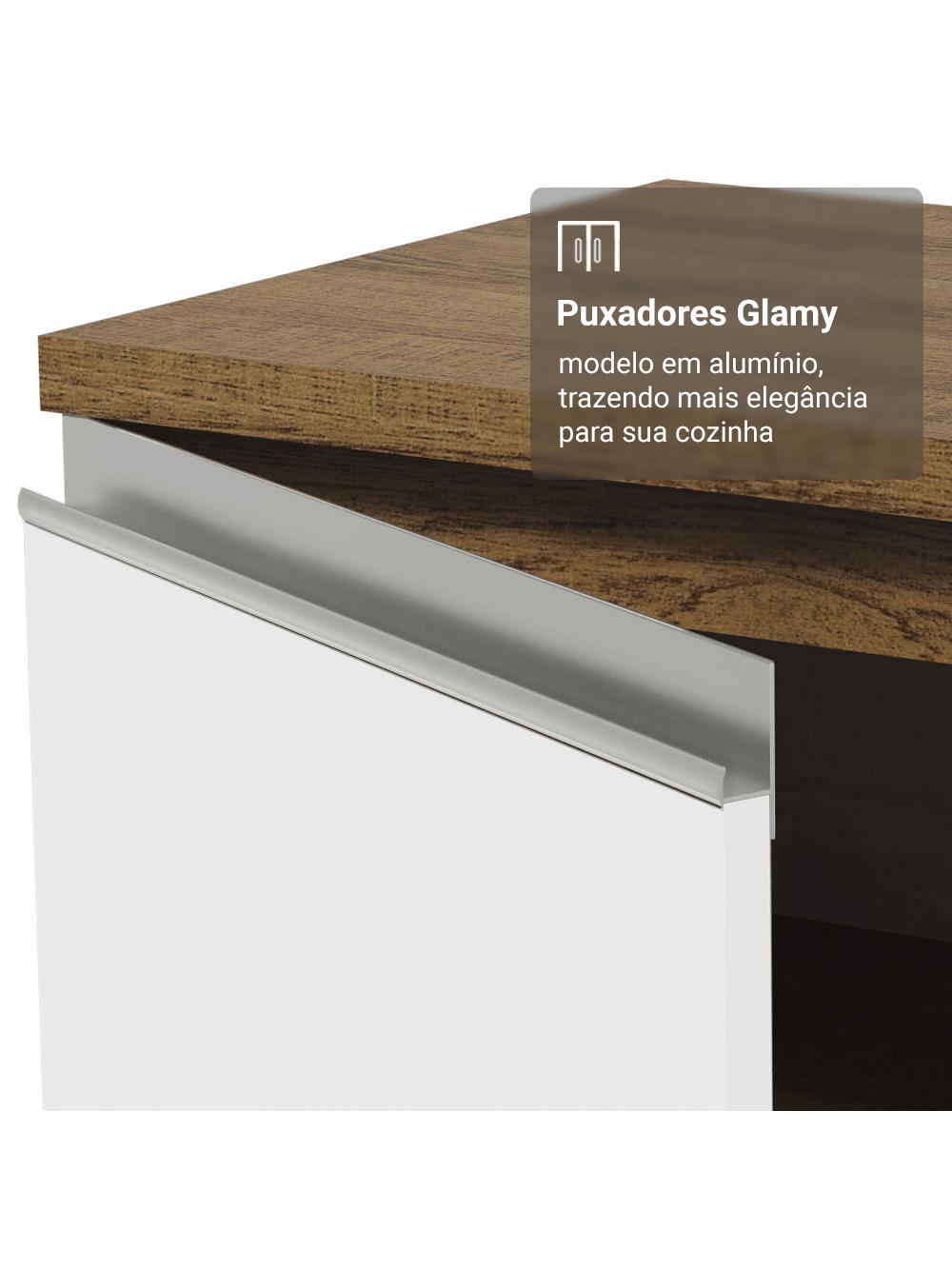 Armário de Cozinha Completa 549cm Rustic/Branco Glamy Madesa 01