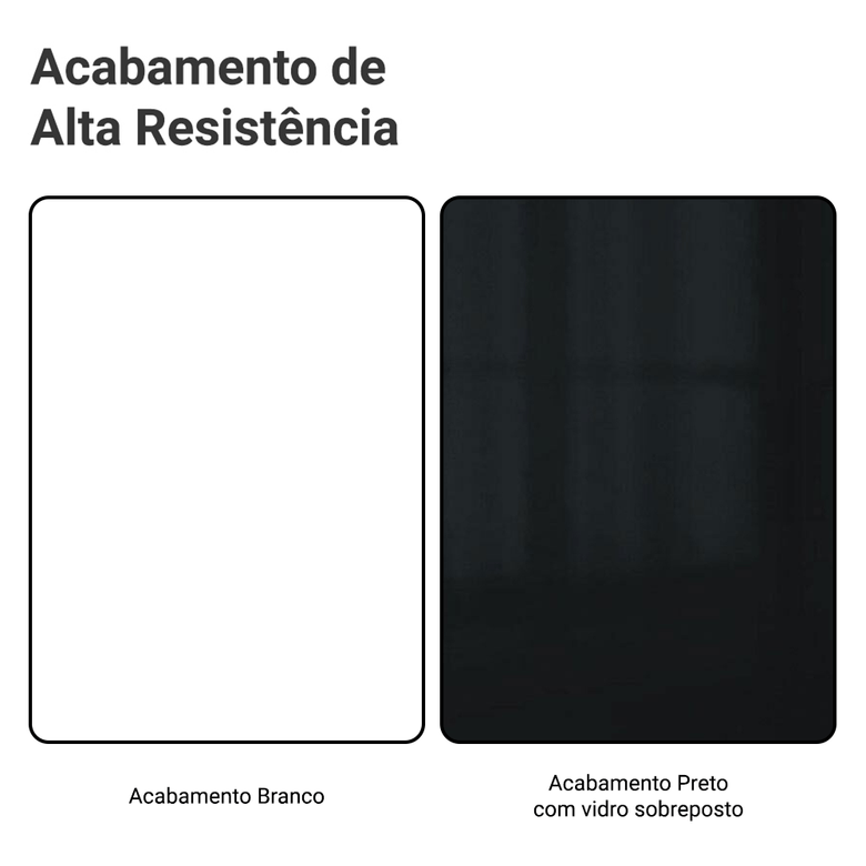 Armário de Cozinha Completa 566cm Branco/Preto Lux Madesa 01