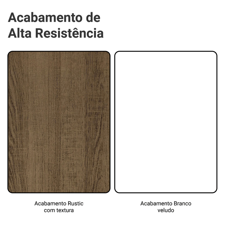 Armário de Cozinha Completa 566cm Rustic/Branco Veludo Lux Madesa 01