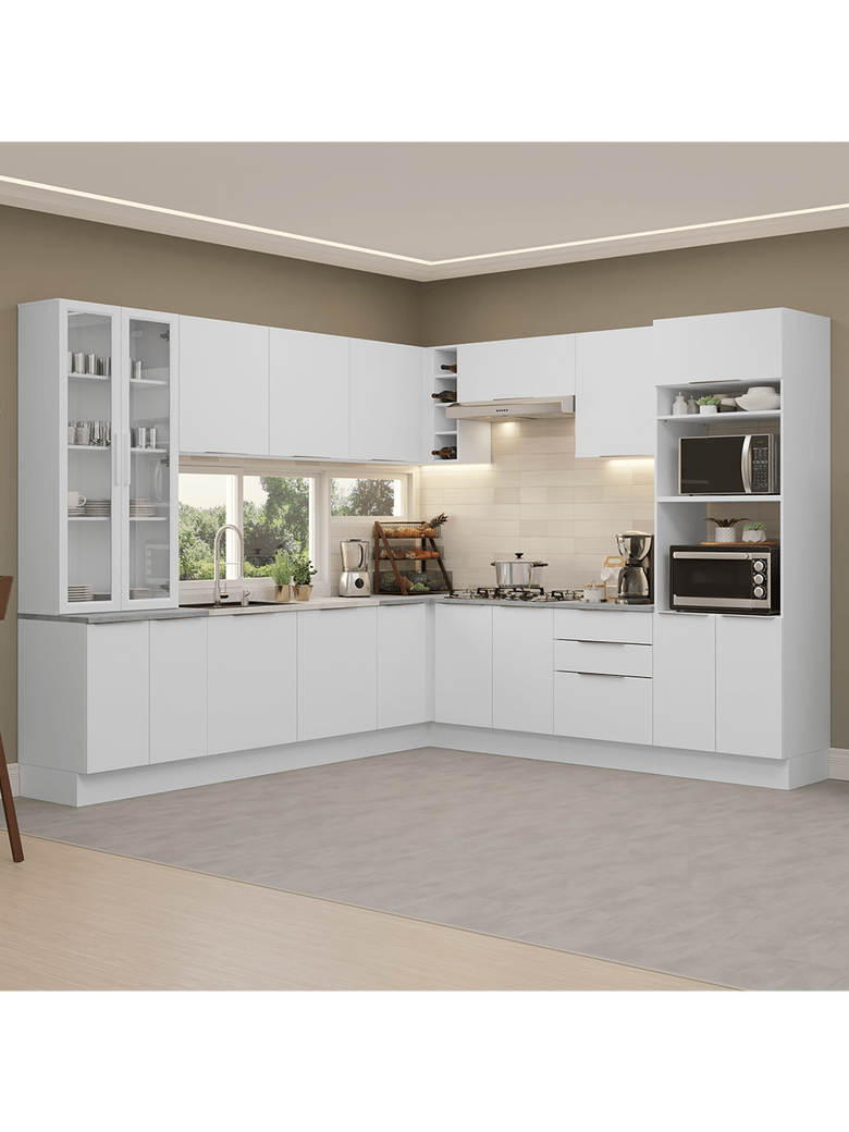 Armário de Cozinha Completa 549cm Branco Stella Madesa 01