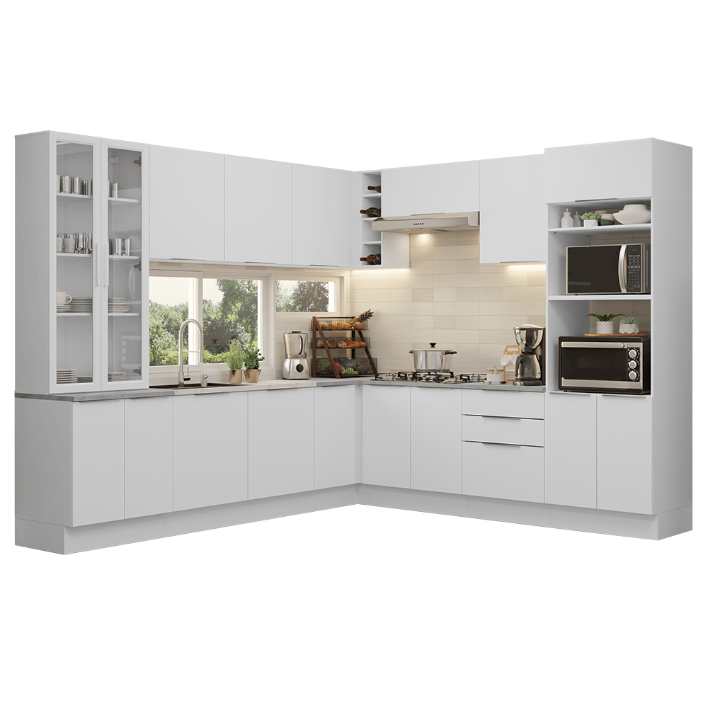 Armário de Cozinha Completa 549cm Branco Stella Madesa 01 - Branco