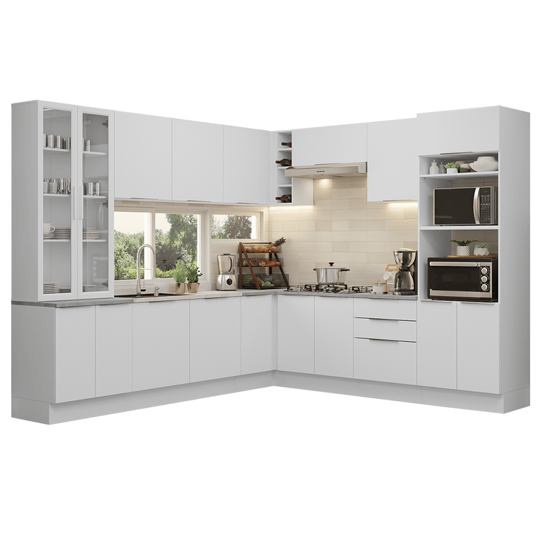 Armário de Cozinha Completa 549cm Branco Stella Madesa 01