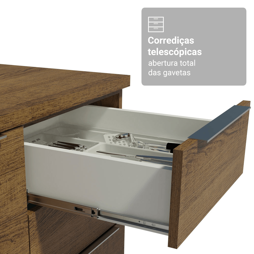 Armário de Cozinha Completa 549cm Rustic Stella Madesa 01