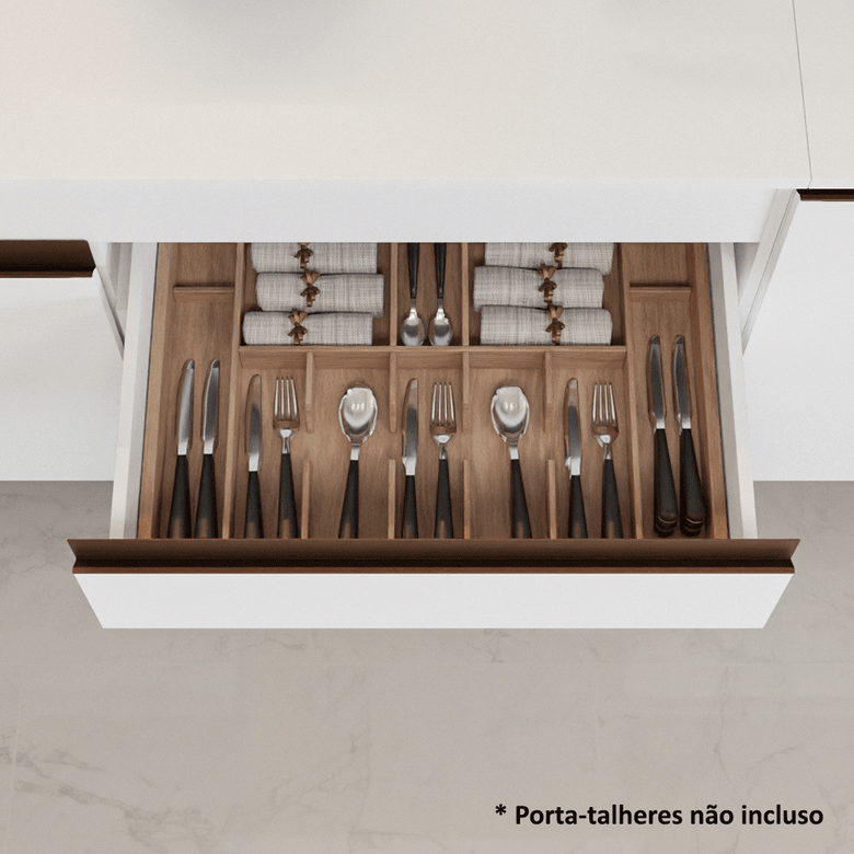 Armário de Cozinha Compacta 190cm Branco Reims Madesa 04