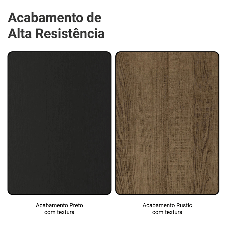 Armário de Cozinha Compacta 190cm Preto/Rustic Reims Madesa 05