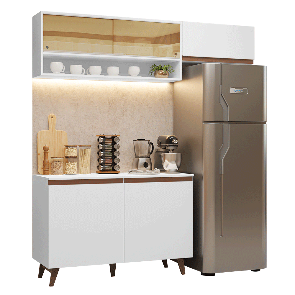 Armário de Cozinha Compacta 190cm Branco Reims Madesa 07 - Branco