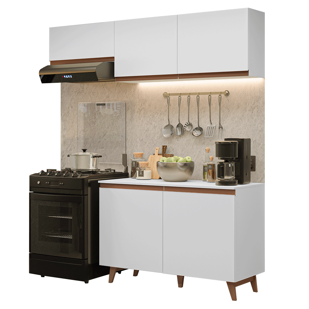 Armário de Cozinha Compacta 190cm Branco Reims Madesa 08 - Branco