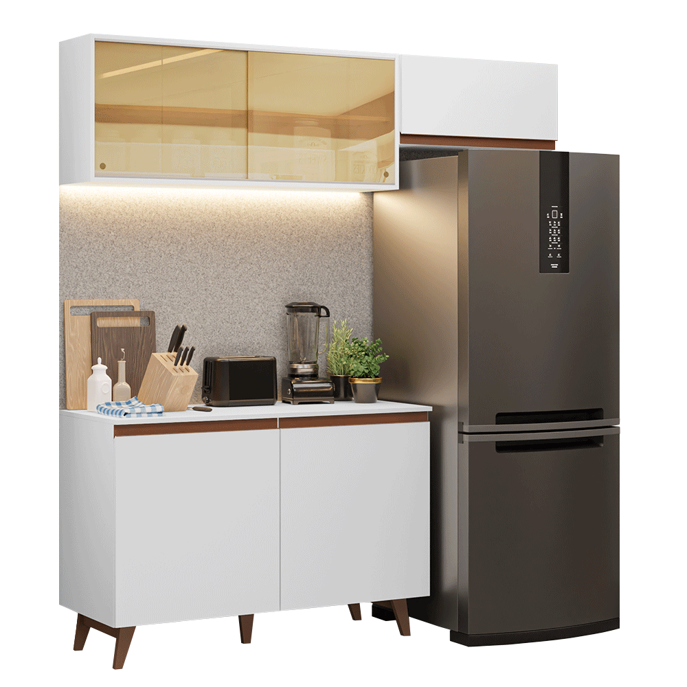 Armário de Cozinha Compacta 190cm Branco Reims Madesa 09 - Branco