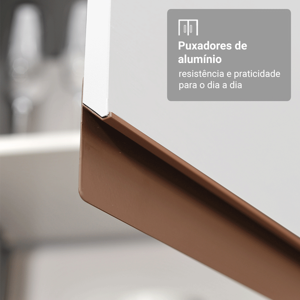 Armário de Cozinha Compacta 190cm Branco Reims Madesa 09