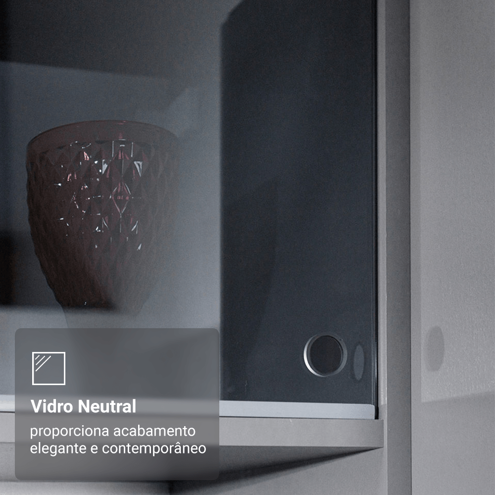 Armário de Cozinha Compacta Suspenso 200cm Cinza Nice Madesa 12