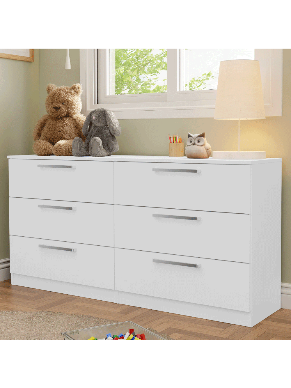 Cômoda Infantil 6 Gavetas Branco 3435 Madesa - Branco