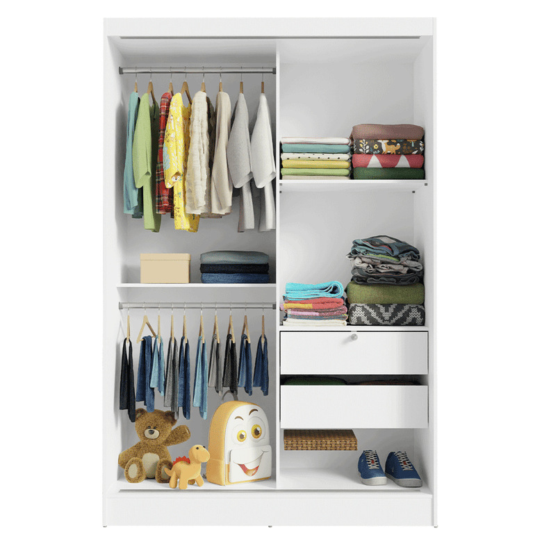 Quarto Infantil Completo Guarda Roupa 2 Portas 2 Gavetas com Espelho e Cômoda Madesa
