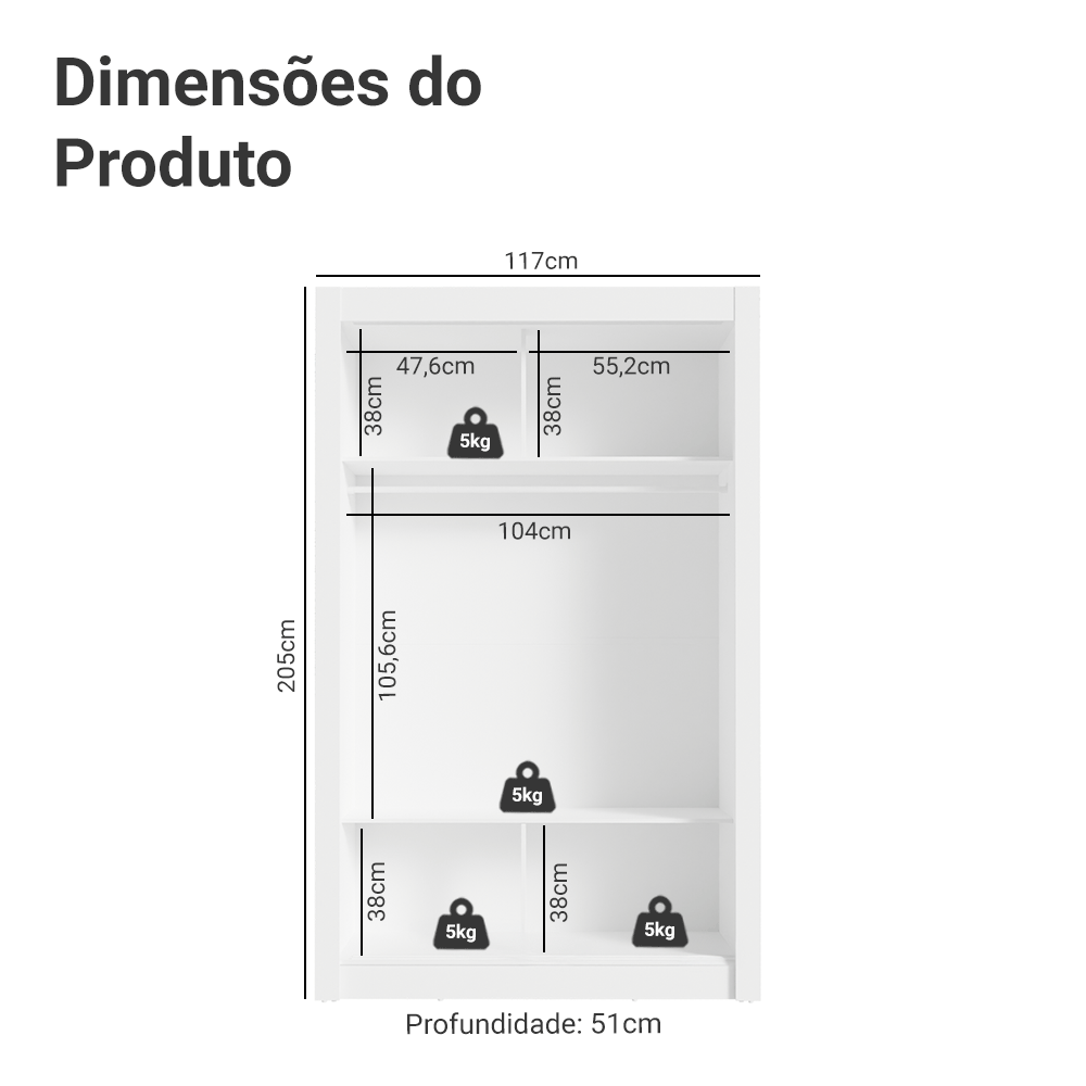 Conjunto Quarto Infantil com Guarda Roupa 2 Portas e Cômoda Madesa