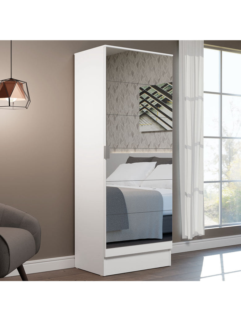 Sapateira Madesa Isis 1 Porta com Espelho Branco