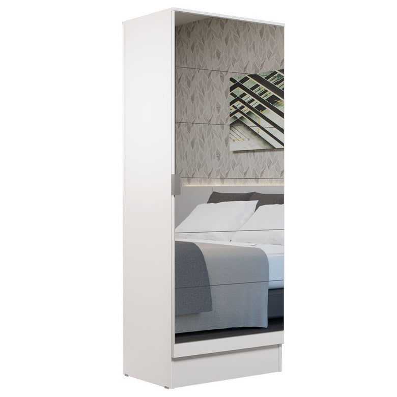 Sapateira Madesa Isis 1 Porta com Espelho Branco