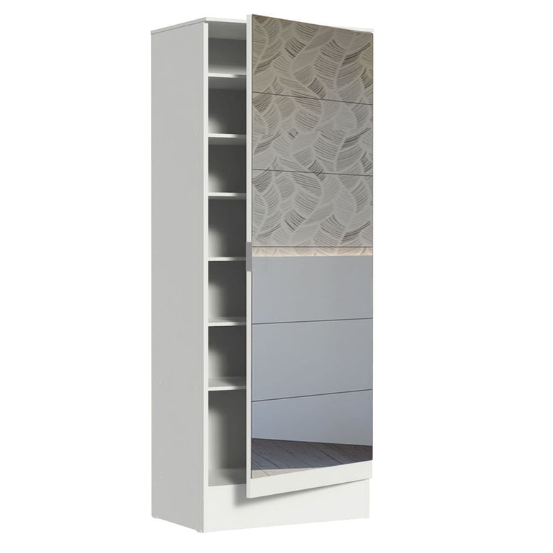 Sapateira Madesa Isis 1 Porta com Espelho Branco