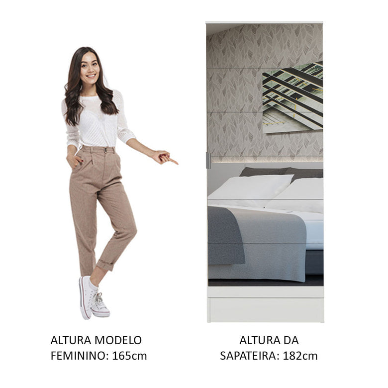 Sapateira Madesa Isis 1 Porta com Espelho Branco