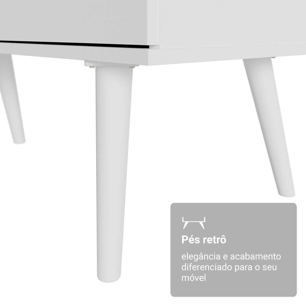 Mesa de Escritório em L 3 Gavetas Branco Lisboa Madesa