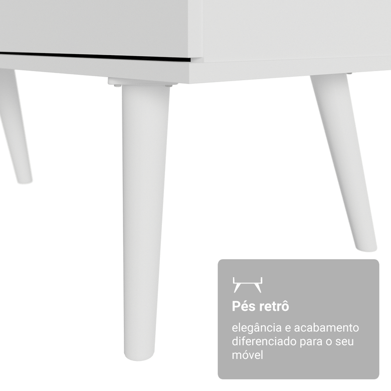 Mesa de Escritório em L 3 Gavetas Branco Lisboa Madesa