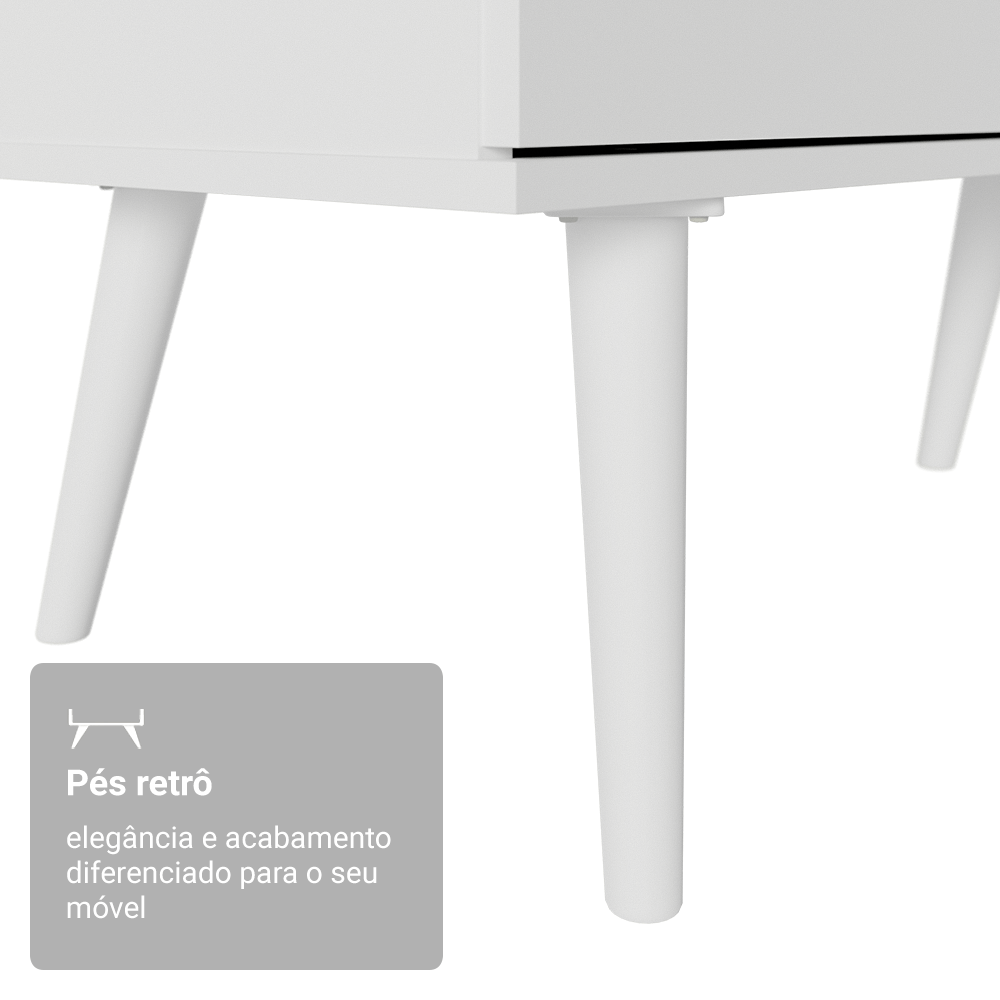 Mesa de Estudos em L 3 Gavetas Branco Lisboa Madesa