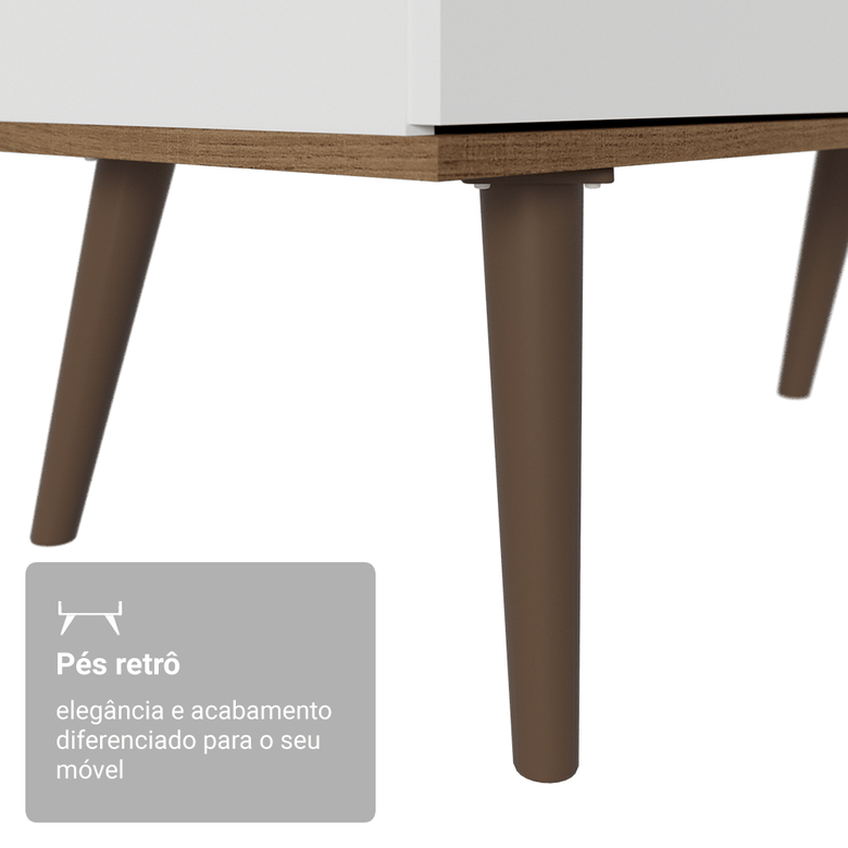 Mesa de Estudos em L 3 Gavetas Branco/Rustic Lisboa Madesa