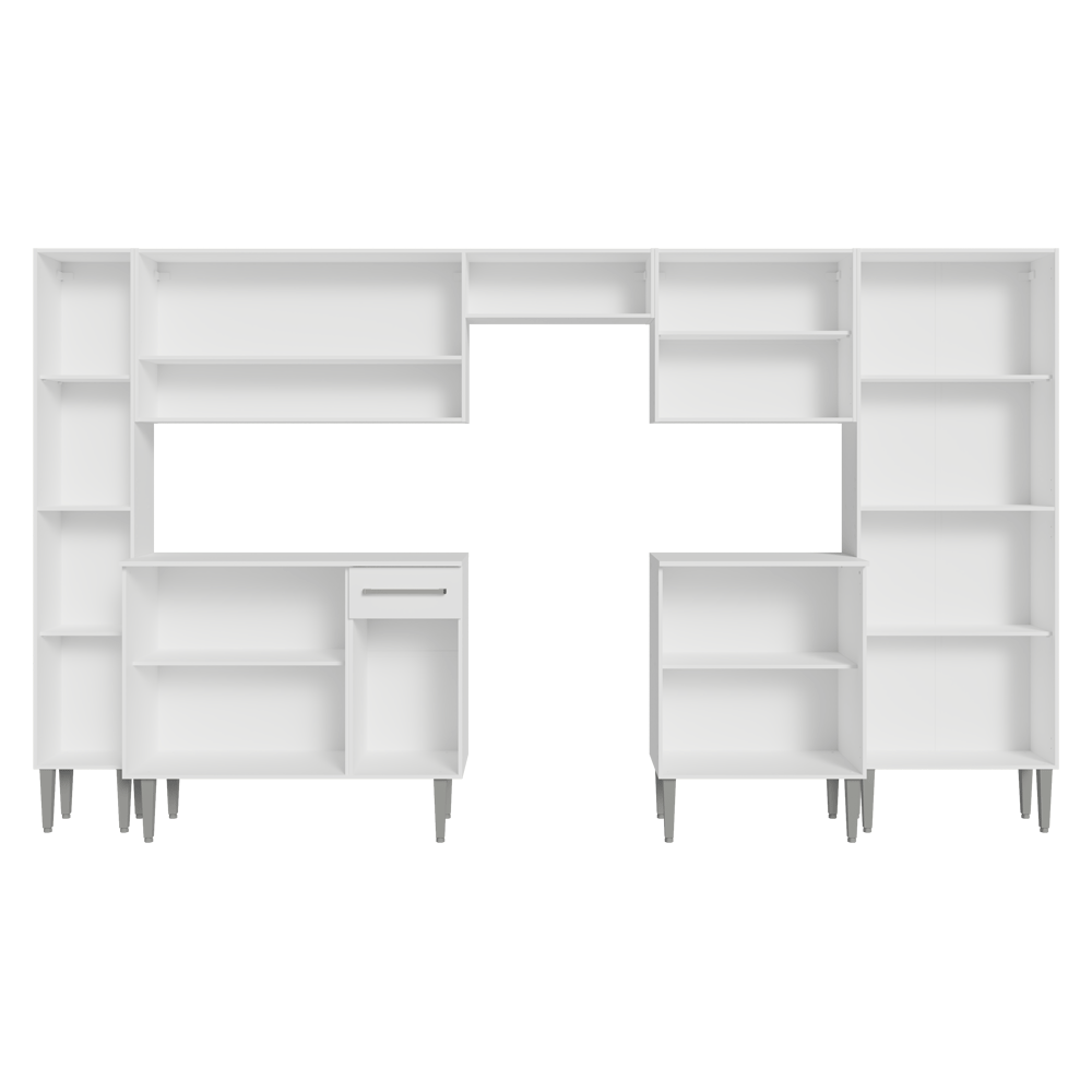 Armário de Cozinha Completa 325cm Branco Emilly Madesa 02