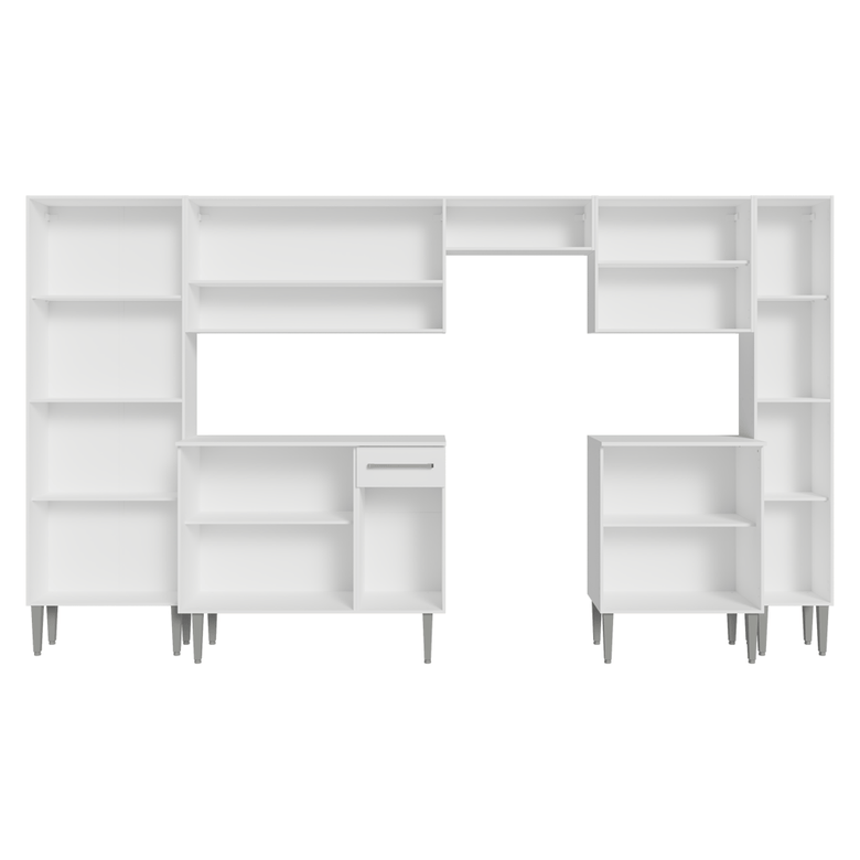 Armário de Cozinha Completa 325cm Branco Emilly Madesa 01