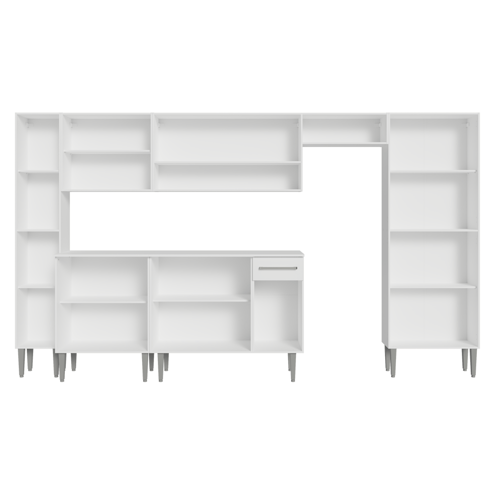 Armário de Cozinha Completa 325cm Branco Emilly Madesa 06