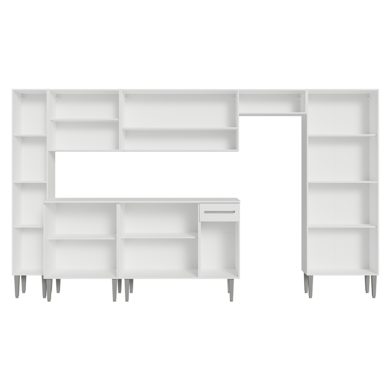 Armário de Cozinha Completa 325cm Branco Emilly Madesa 06