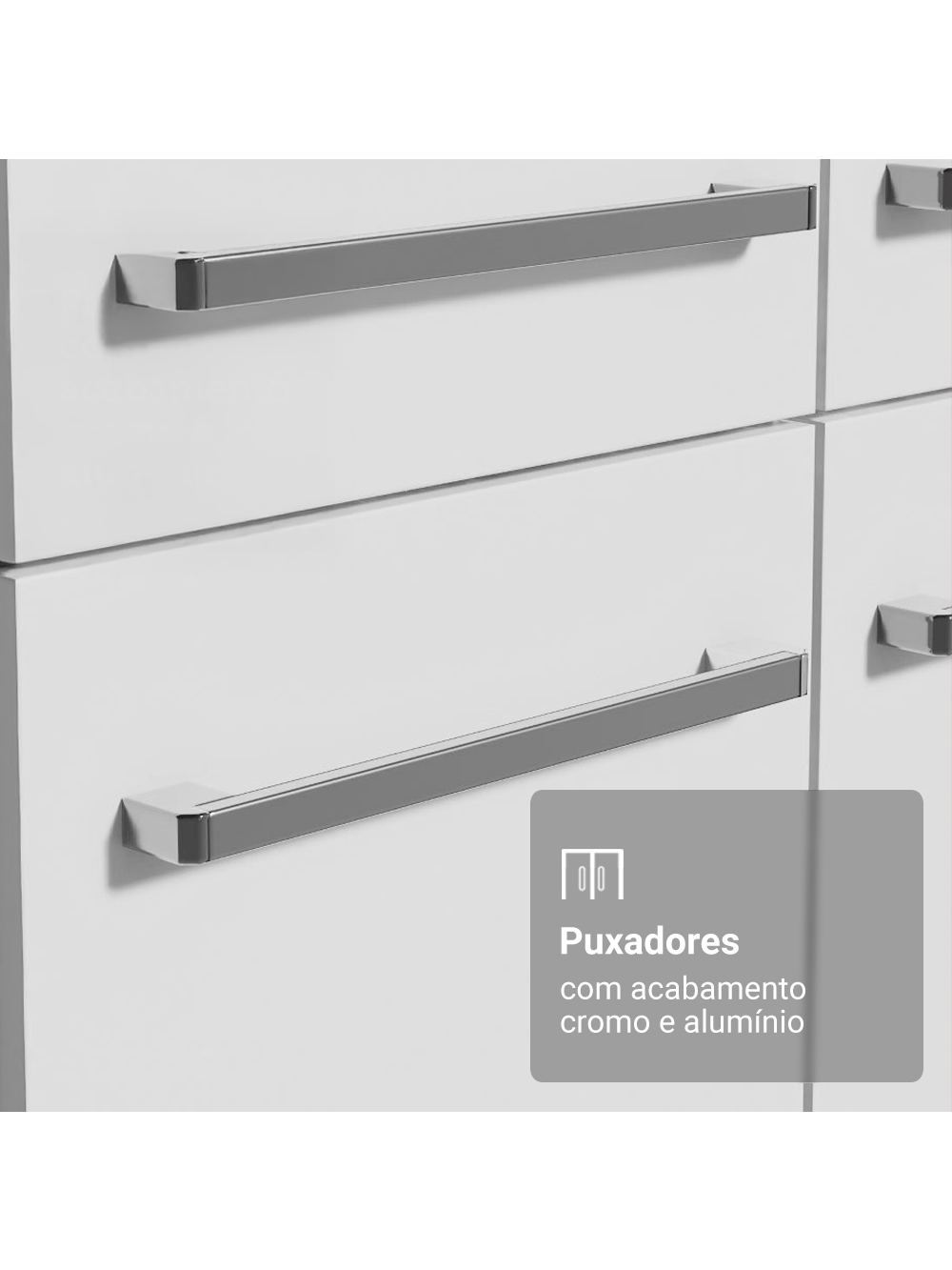 Armário de Cozinha Completa 325cm Branco Emilly Madesa 06