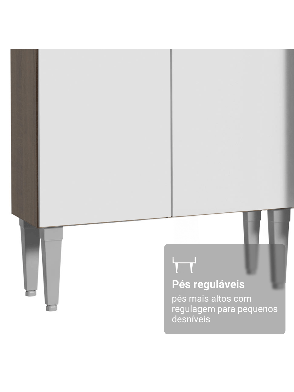 Armário de Cozinha Completa 293cm Rustic/Branco Emilly Madesa 01