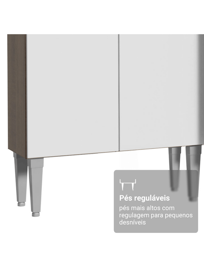 Armário de Cozinha Completa 293cm Rustic/Branco Emilly Madesa 01