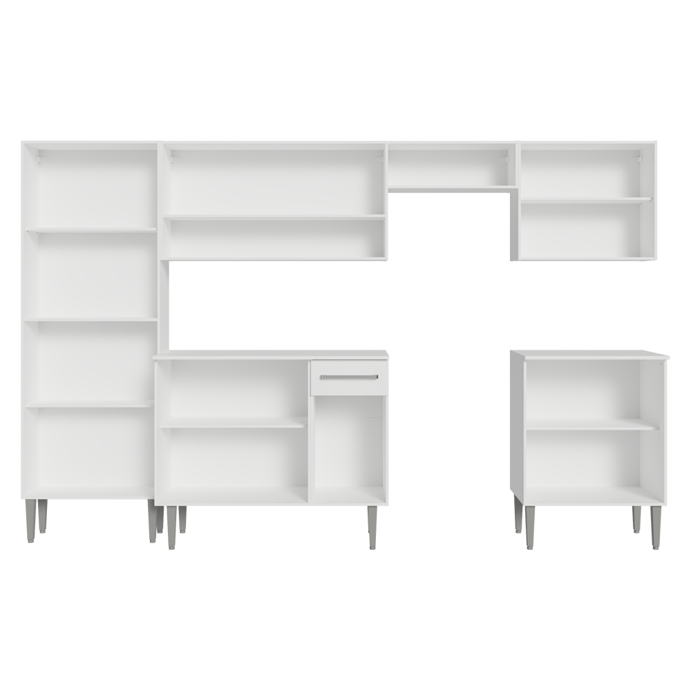 Armário de Cozinha Completa 293cm Branco Emilly Madesa 02