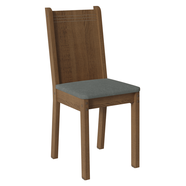 Kit 6 Cadeiras 4290 Madesa Rustic/Silver