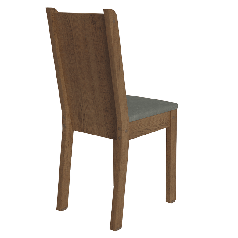 Kit 6 Cadeiras 4290 Madesa Rustic/Silver