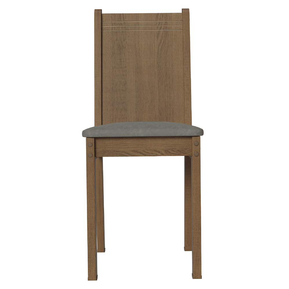 Kit 6 Cadeiras 4290 Madesa Rustic/Silver