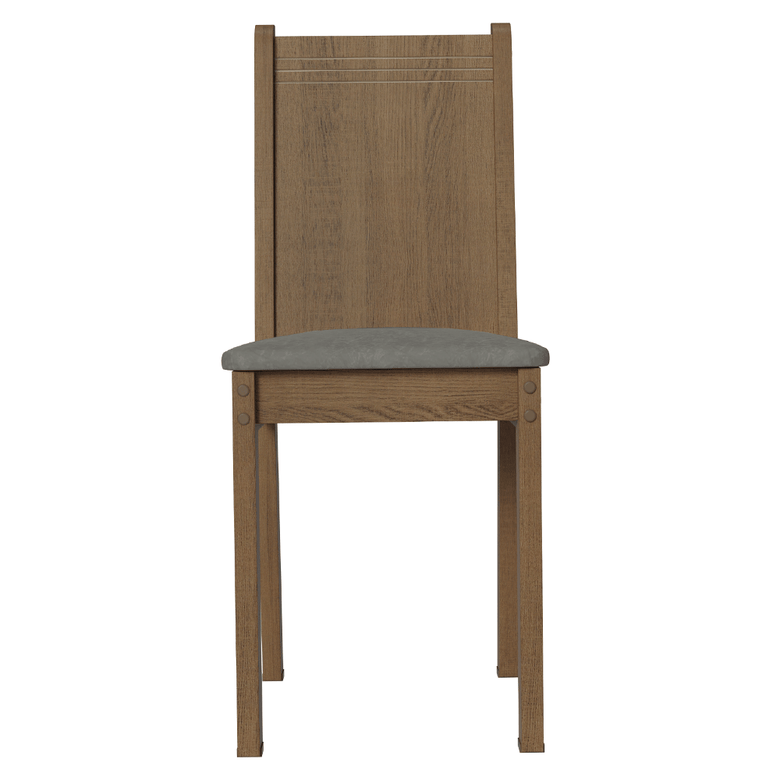 Kit 6 Cadeiras 4290 Madesa Rustic/Silver