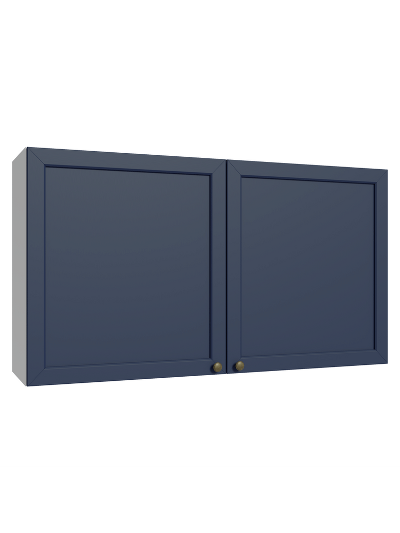 Armário Aéreo 120 cm 2 Portas Branco/Azul Vik Madesa