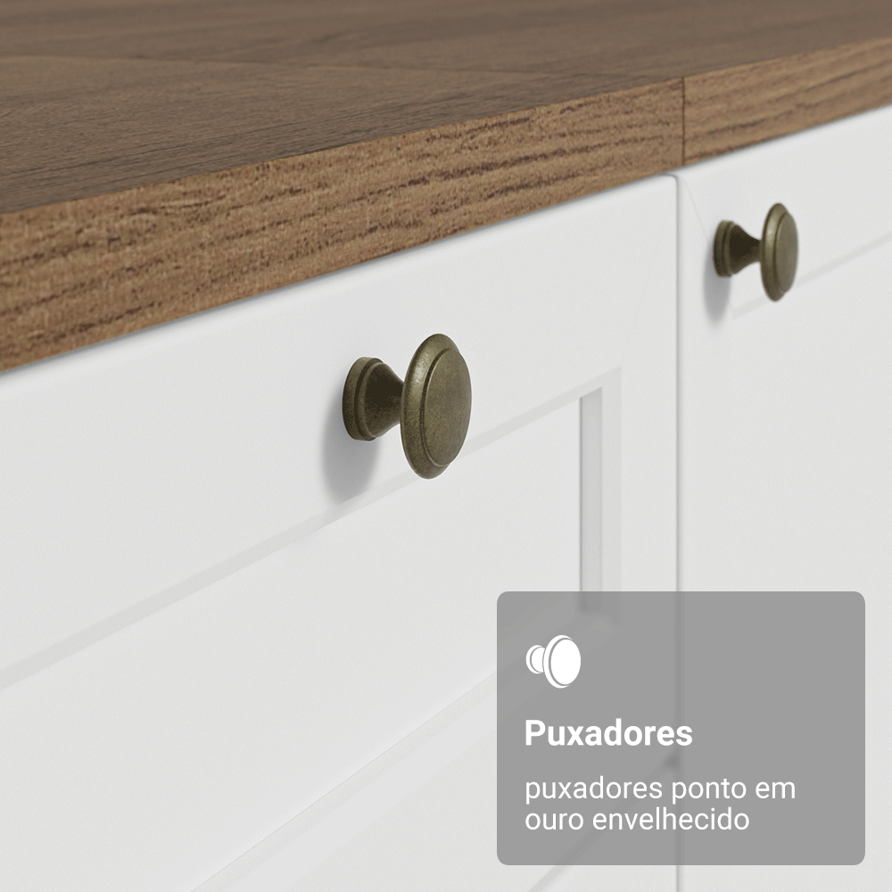 Armário Aéreo 35 cm 1 Porta Rustic/Branco Vik Madesa