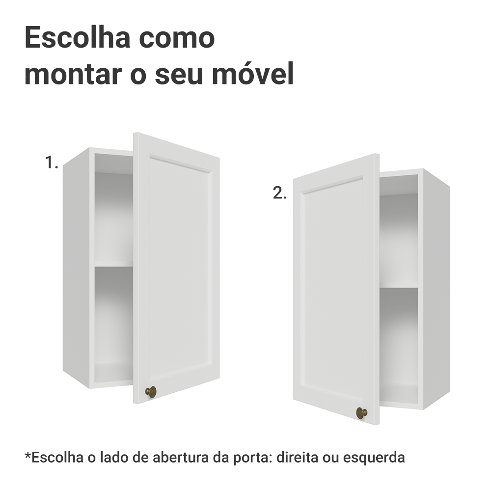 Armário Aéreo 40 cm 1 Porta Branco Vik Madesa