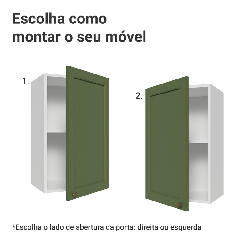 Armário Aéreo 40 cm 1 Porta Branco/Verde Vik Madesa