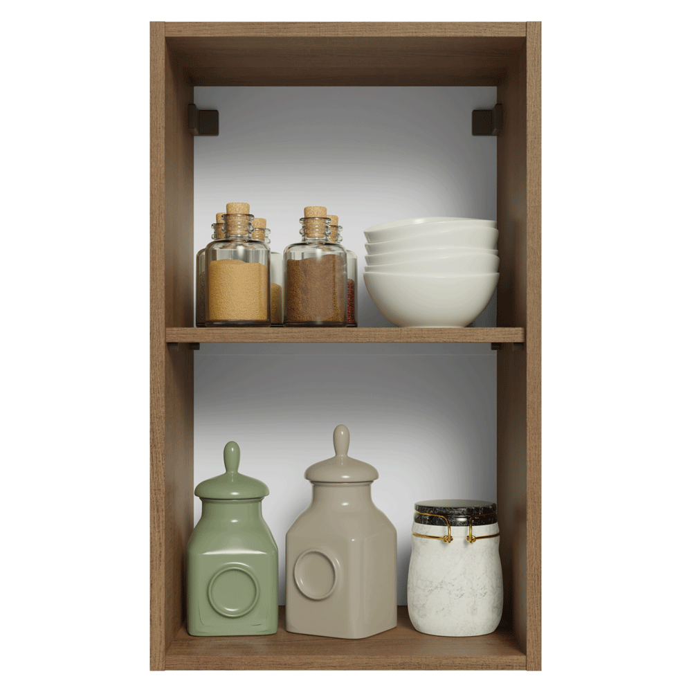 Armário Aéreo 40 cm 1 Porta Rustic/Cinza Vik Madesa