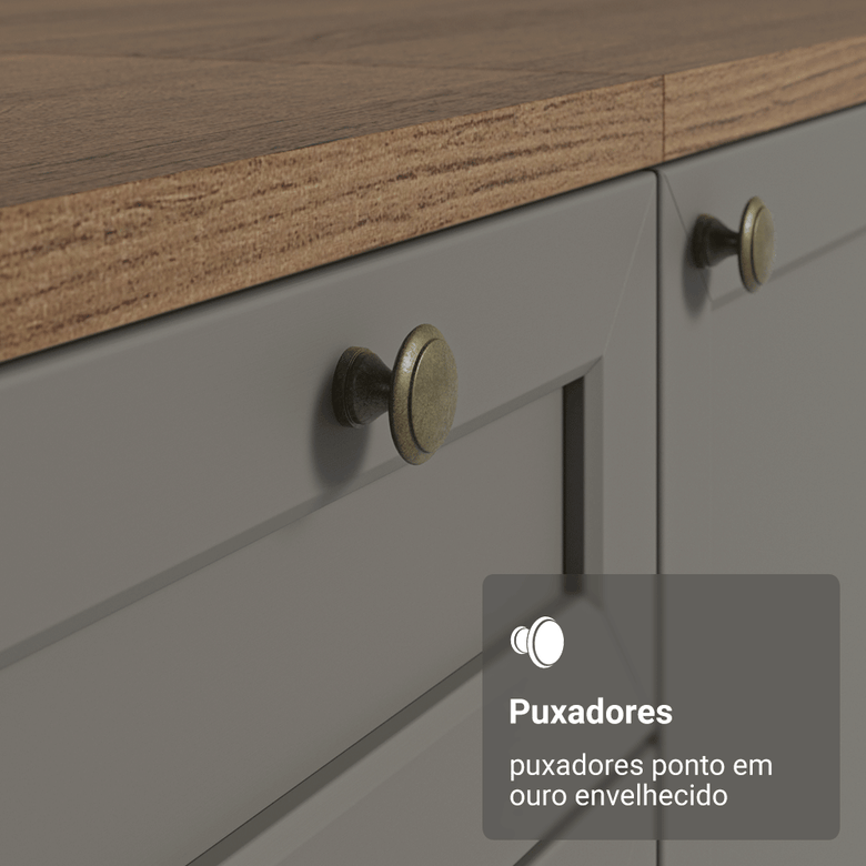 Armário Aéreo 40 cm 1 Porta Rustic/Cinza Vik Madesa