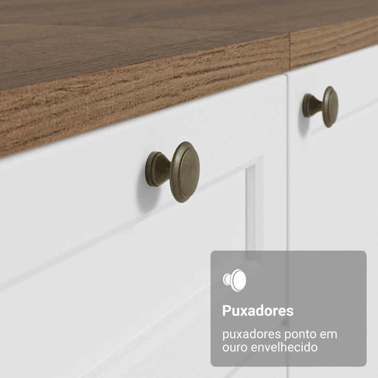 Armário Aéreo 60 cm 1 Porta Rustic/Branco Vik Madesa