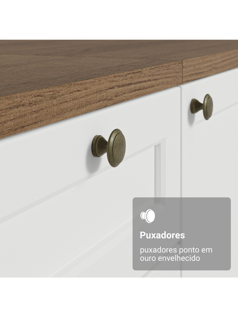 Armário Aéreo 60 cm 1 Porta Basculante Rustic/Branco Vik Madesa