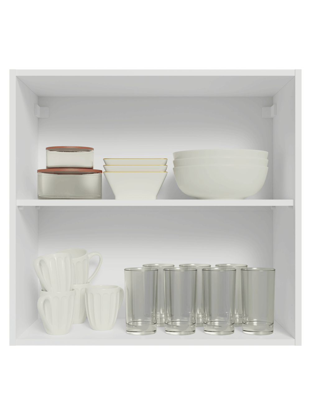 Armário Aéreo 70 cm 2 Portas Branco/Cinza Vik Madesa