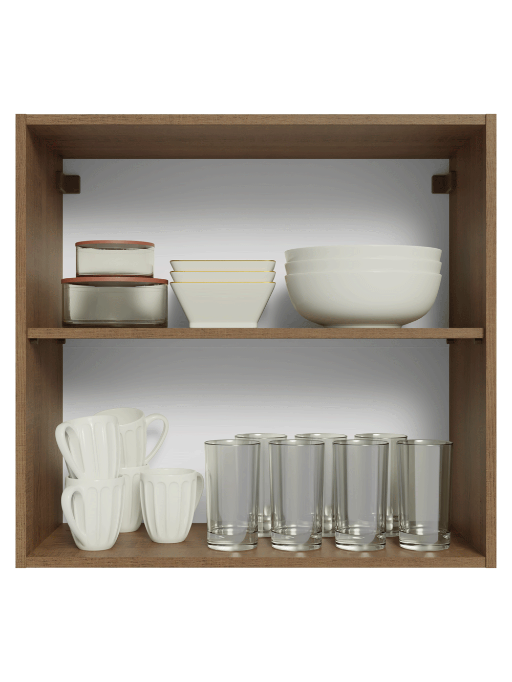 Armário Aéreo 70 cm 2 Portas Rustic/Cinza Vik Madesa