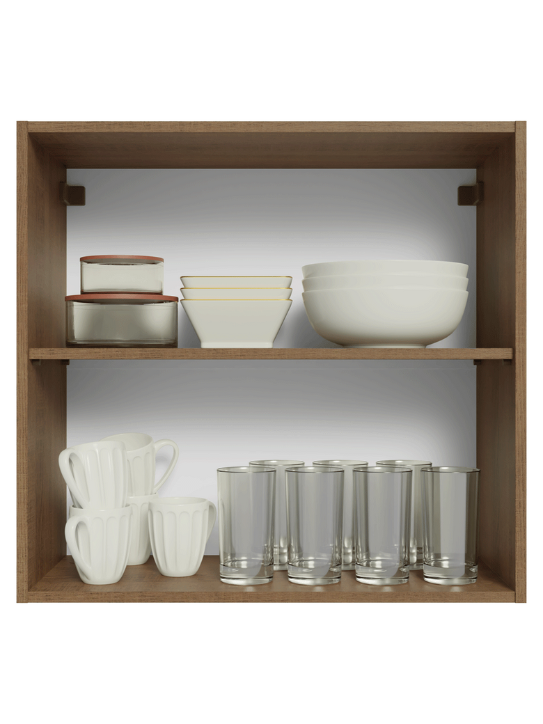 Armário Aéreo 70 cm 2 Portas Rustic/Cinza Vik Madesa