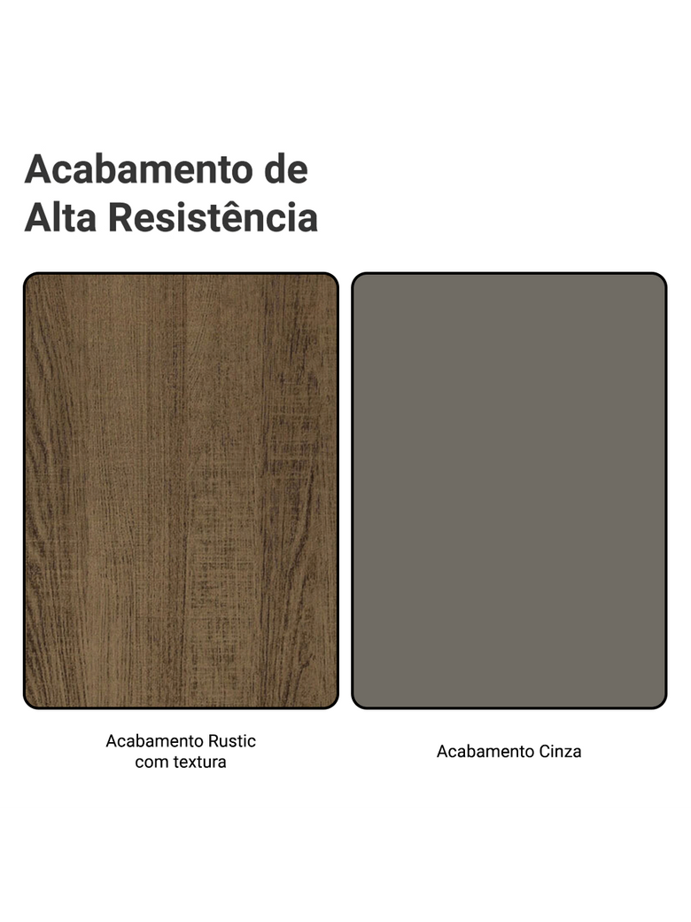 Armário Aéreo 70 cm 2 Portas Rustic/Cinza Vik Madesa