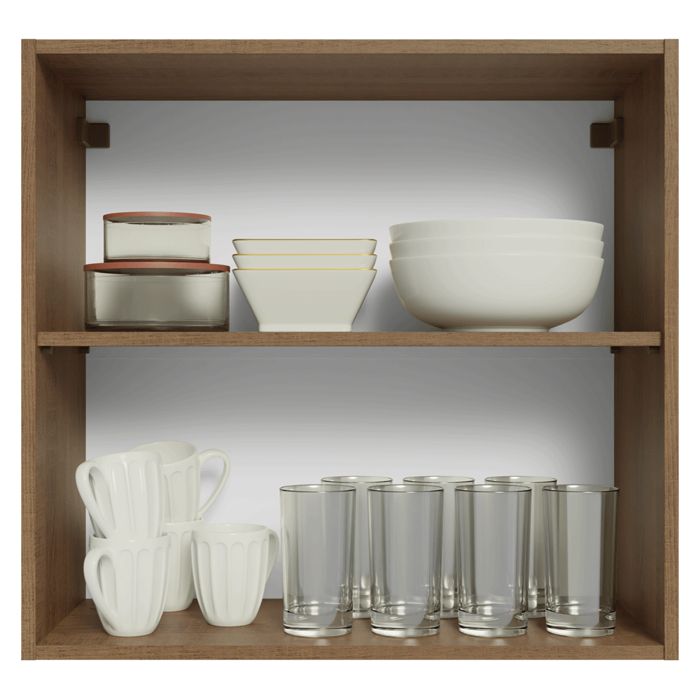 Armário Aéreo 70 cm 2 Portas Rustic/Azul Vik Madesa